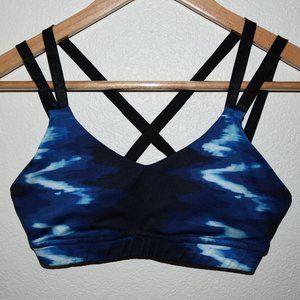 Forever 21 Black/Blue Streaked Sports Bra